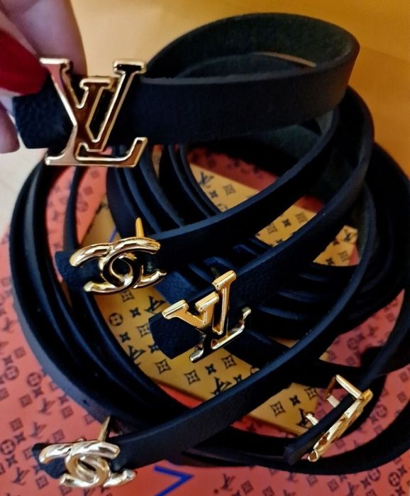 Curele inguste damă,super model, logo metalic auriu