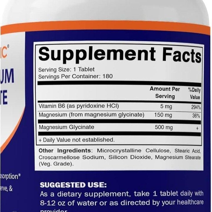 Vitamatic глицинат магния 500 мг на таблетку – 180 вегетарианских табл