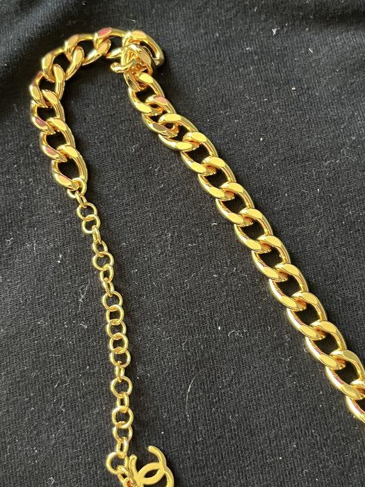 Lant Chanel Gold cu Pietre si Iced Out Logo