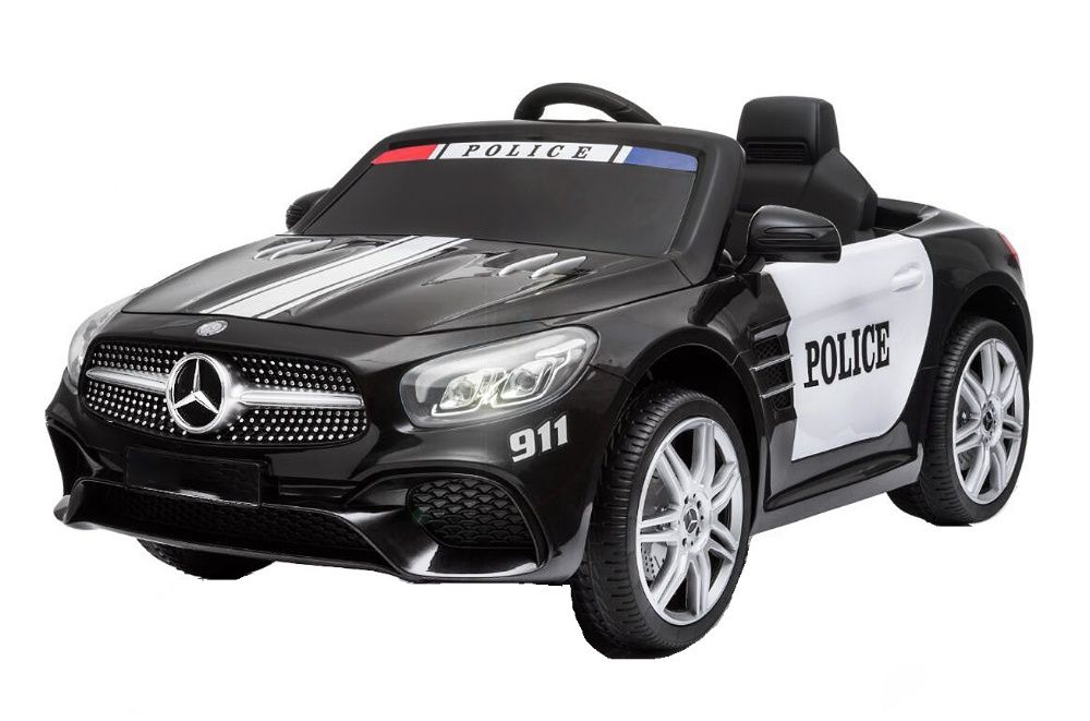 Masinuta electrica de politie Mercedes SL500 90W PREMIUM #Negru