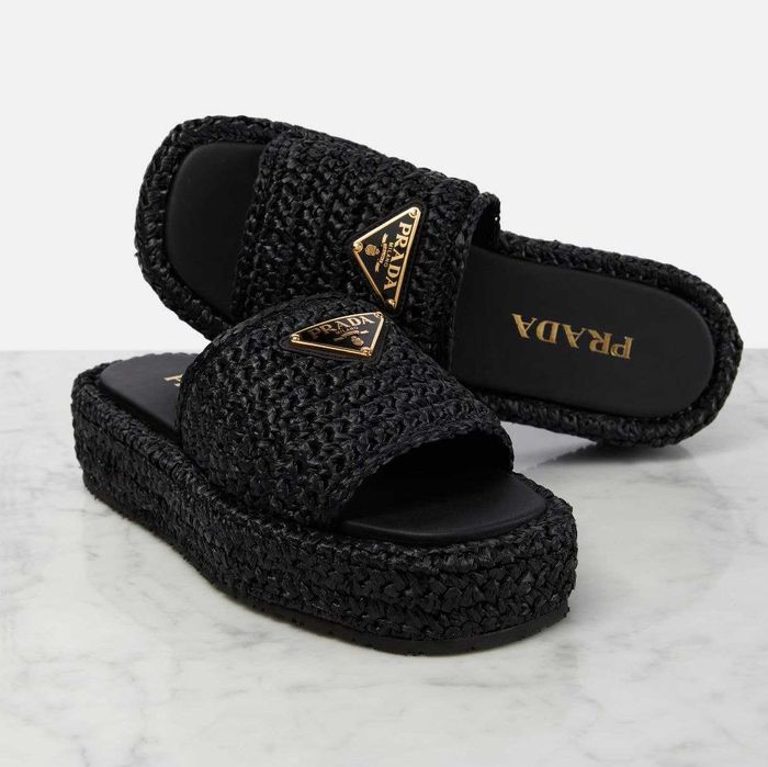 Дамски Чехли PRADA с висока платформа