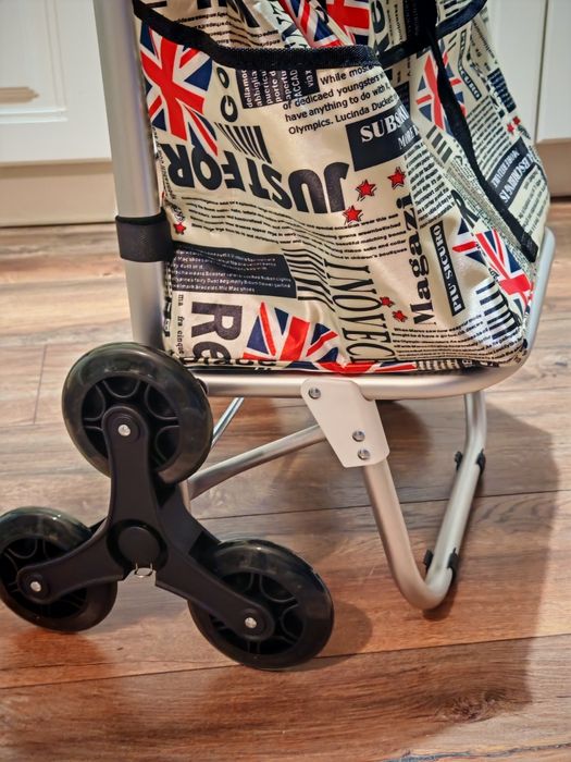 Carucior pentru cumparaturi, roti triple , impermeabil, print deosebit