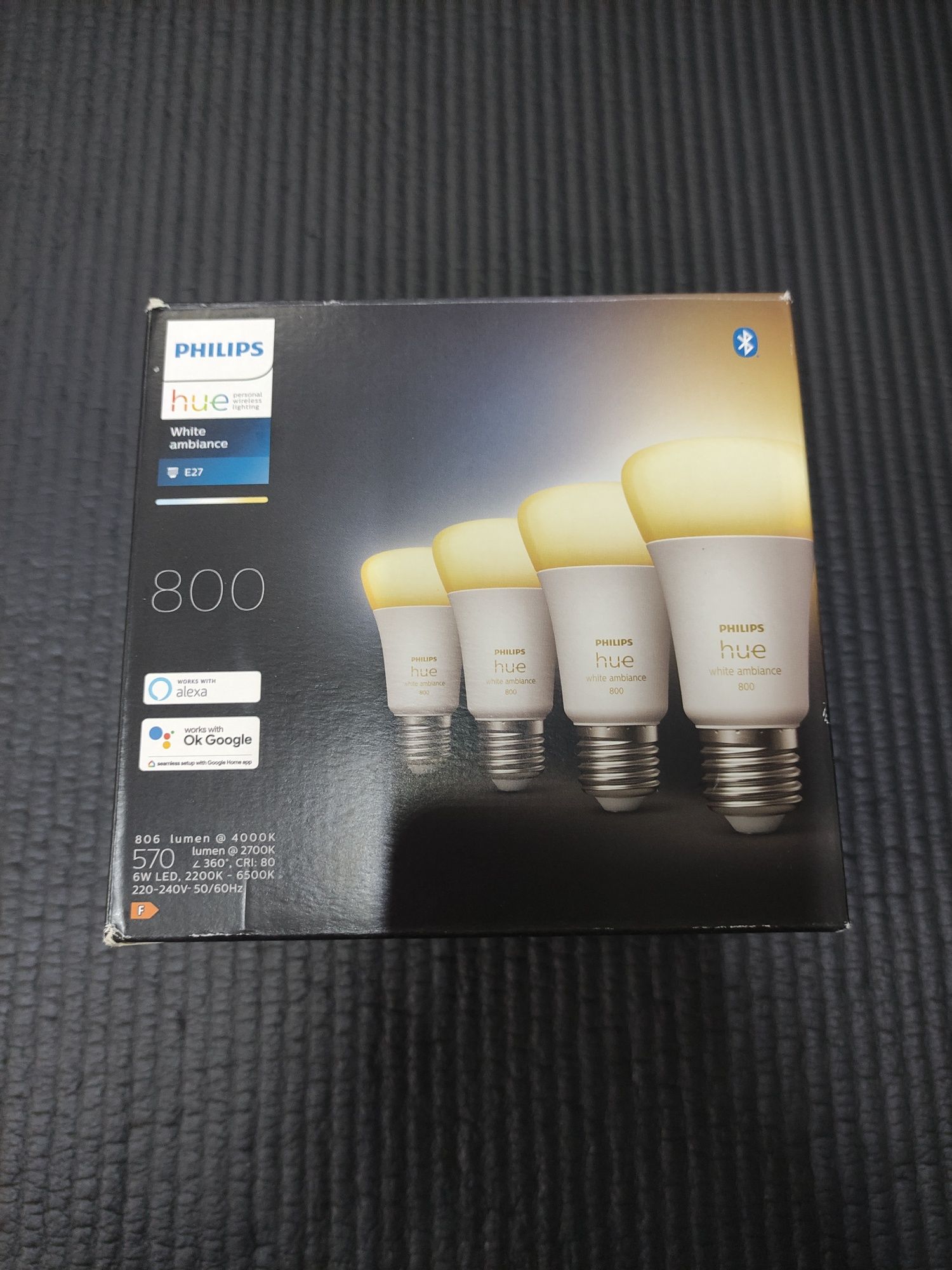 Set 4 becuri Philips Hue White Ambiance E27 A60 Bec Alb Rece-Cald