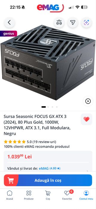 Sursa seasonic gold 1000W ATX