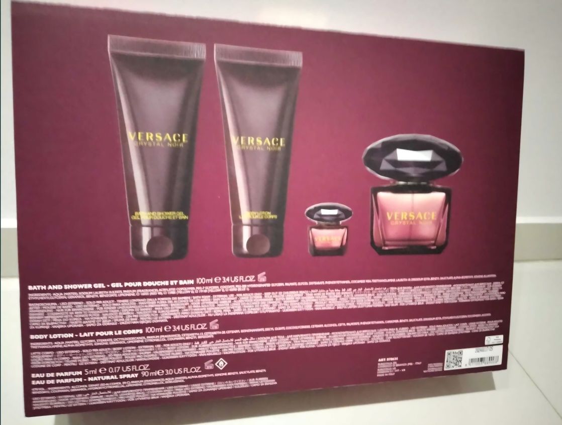 VERSACE-CRYSTAL NOIR 90ml EDP+5ml EDP+100ml lotiune corp+100ml Gel dus
