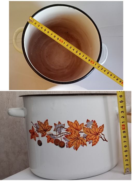 Кастрюля и ковш эмалированные