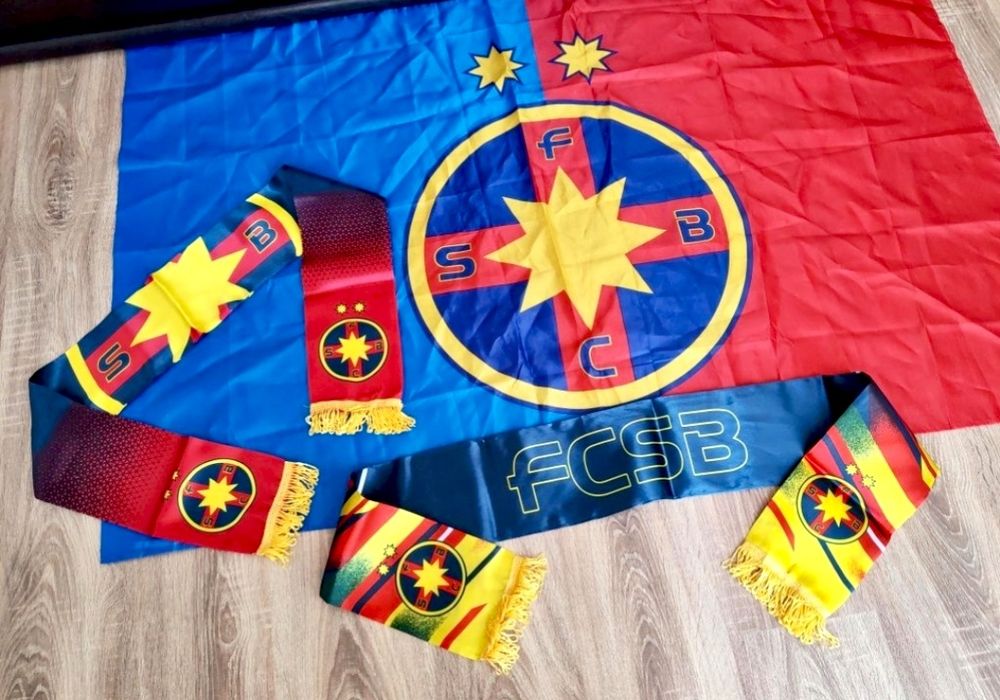 Set FCSB – Steag + Eșarfă Suporter FC Steaua București