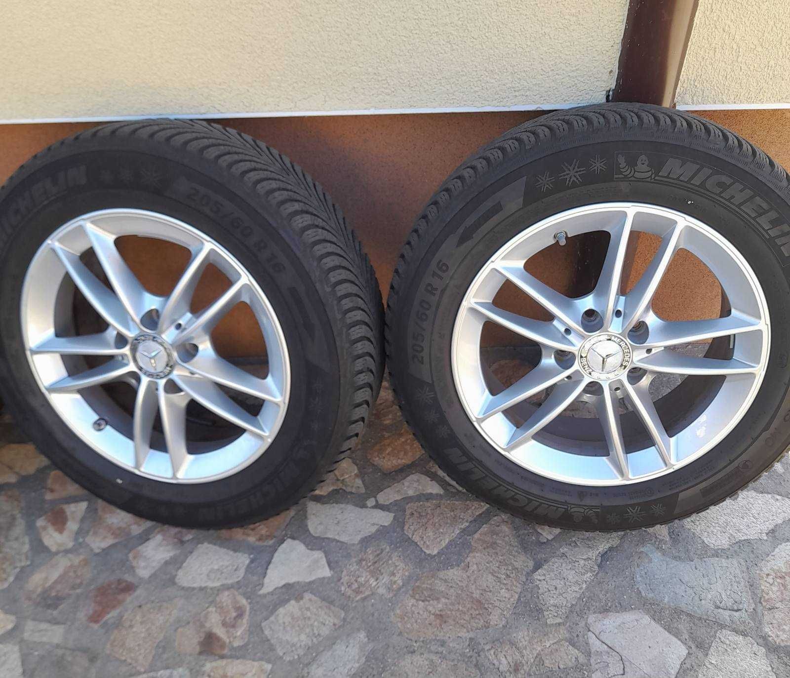 Зимни гуми Michelin Alpin5, с лети джанти mercedes, 205/60/16, ДОТ0819