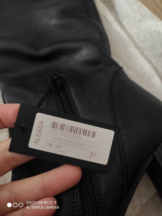 Alessa нови с етикет ботуши естествена кожа напа 37 размер