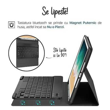 Husa cu Tastatura bluetooth compatibila cu Apple iPad Pro 12.9"