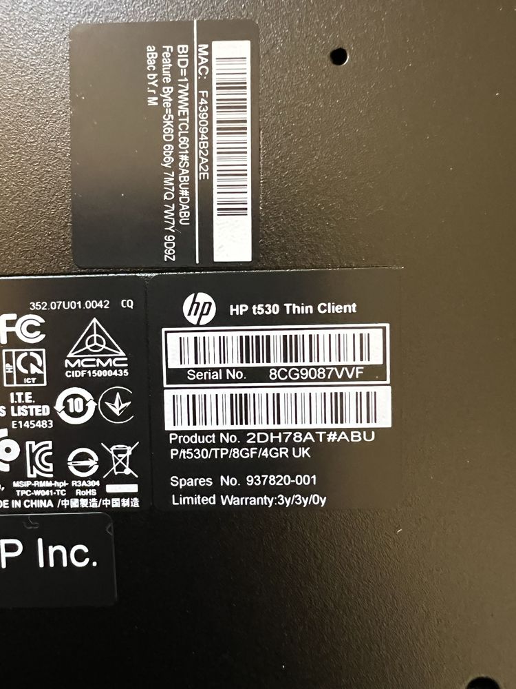 Mini PC HP T530 thin client