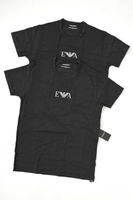 Emporio Armani- L и XL комплект от 2 броя basic черни мъжки тениски