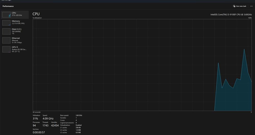 PC gaming rx 580 8gb i3 9100f 16gb ram