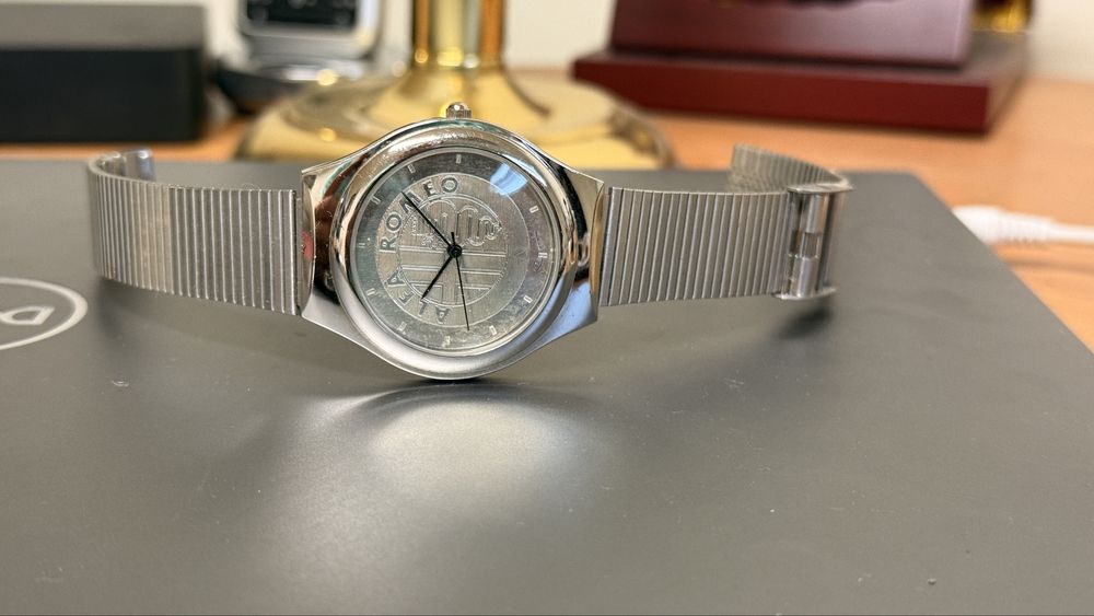 Ceas Alfa Romeo cadran argint colectie quartz