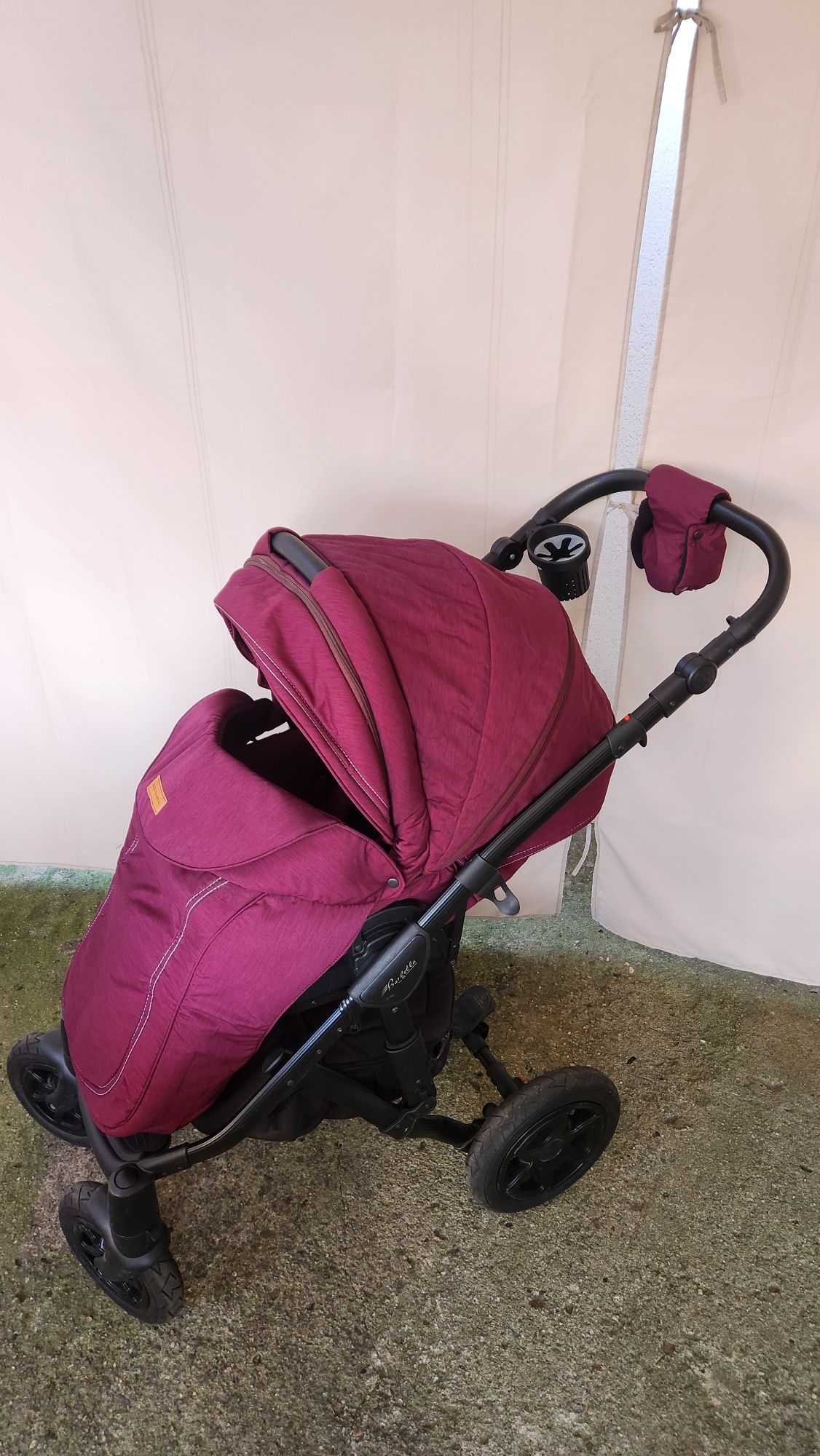 Carucior 3 in 1 Adamex Barletta, Burgundy Red