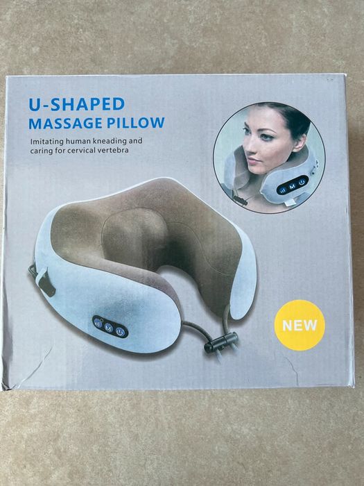 Perna masaj cu spuma memorie, vibratii, suport gat