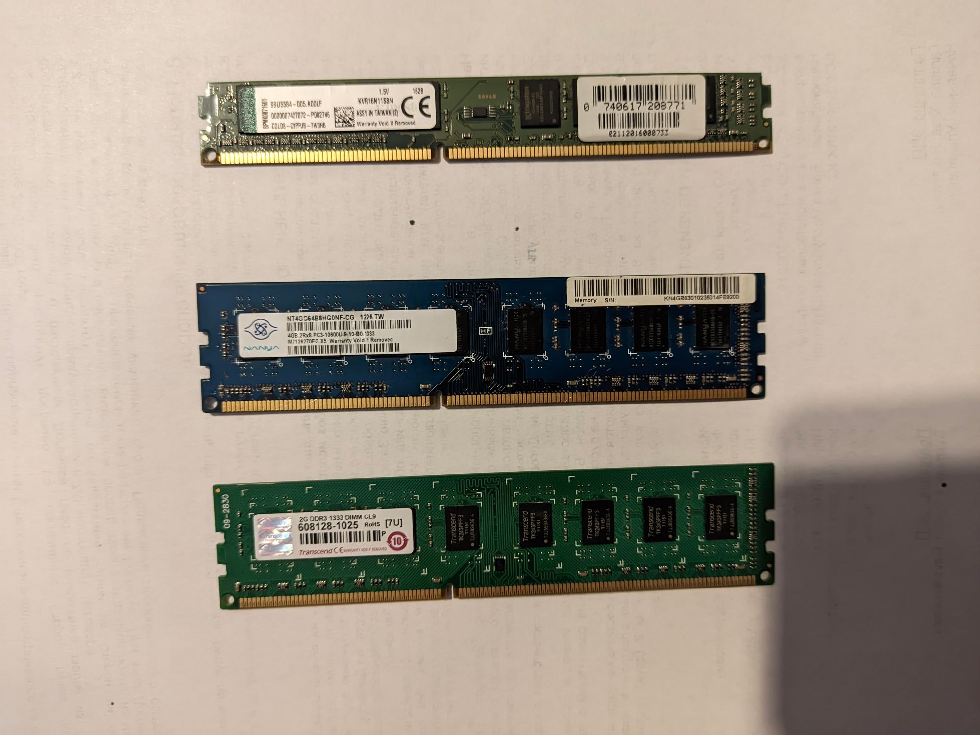 Планки озу DDR3 разные