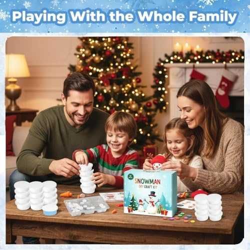 Нов Детски комплект за коледна изработка снежен човек от глина за деца