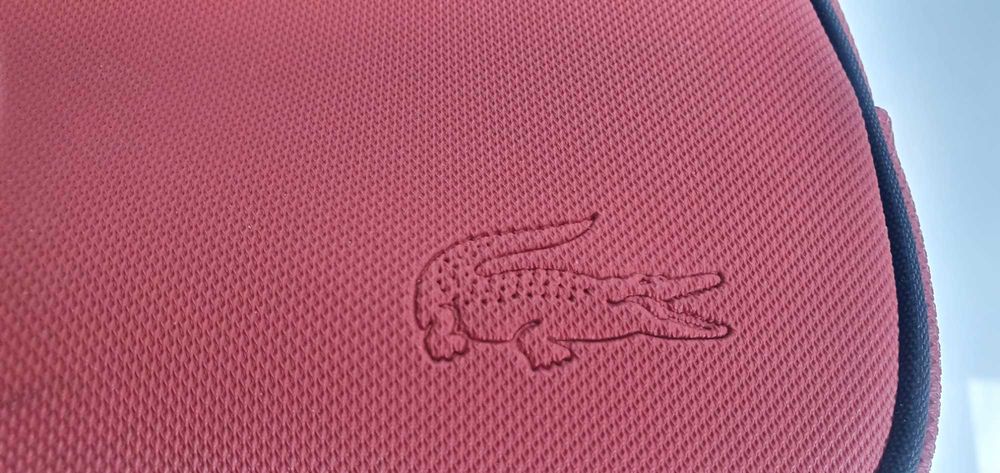 LACOSTE, geanta originala de mana, grena