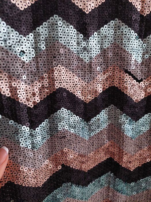 Детска официална лятна рокля с пайети 9-10г. 134-140см