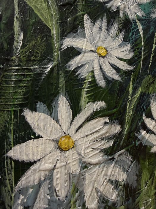 Tablou cu pasta de structura, abstract, pictat in acrilic