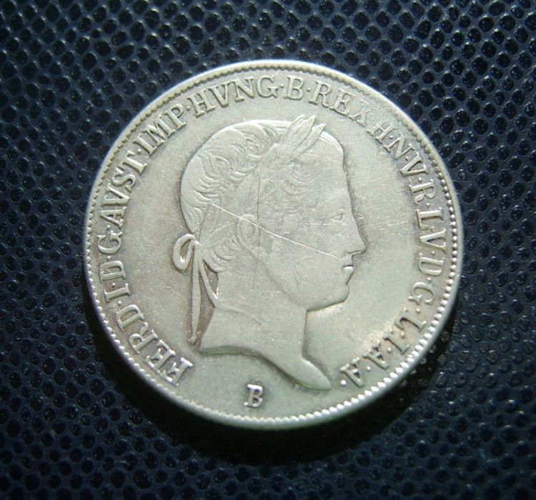 Монета Унгария /Сребро 20 Кройцера / Мадона / 1840 B