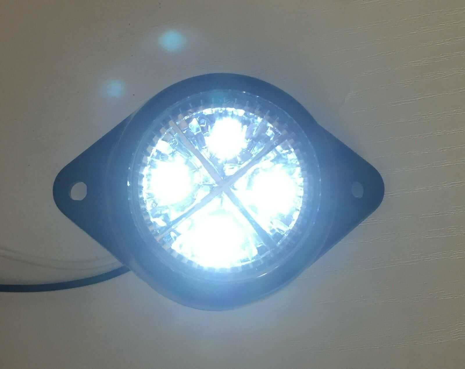 Диодни LED ЛЕД габарити светлини рогчета с 4 диода БЕЛИ 12-24V