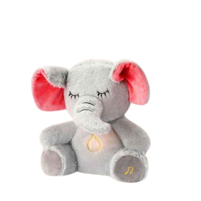 Дишащо слонче - светеща, дишаща и музикална плюшена играчка