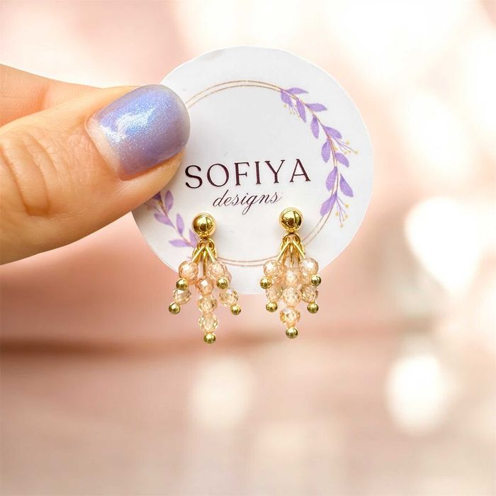 Ръчно изработени обеци от Неръждаема стомана с Цирконий (2 цвята)