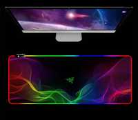 Геймърски пад подложка мишка gaming mousepad Razer,AsusRog RGB 80x30см