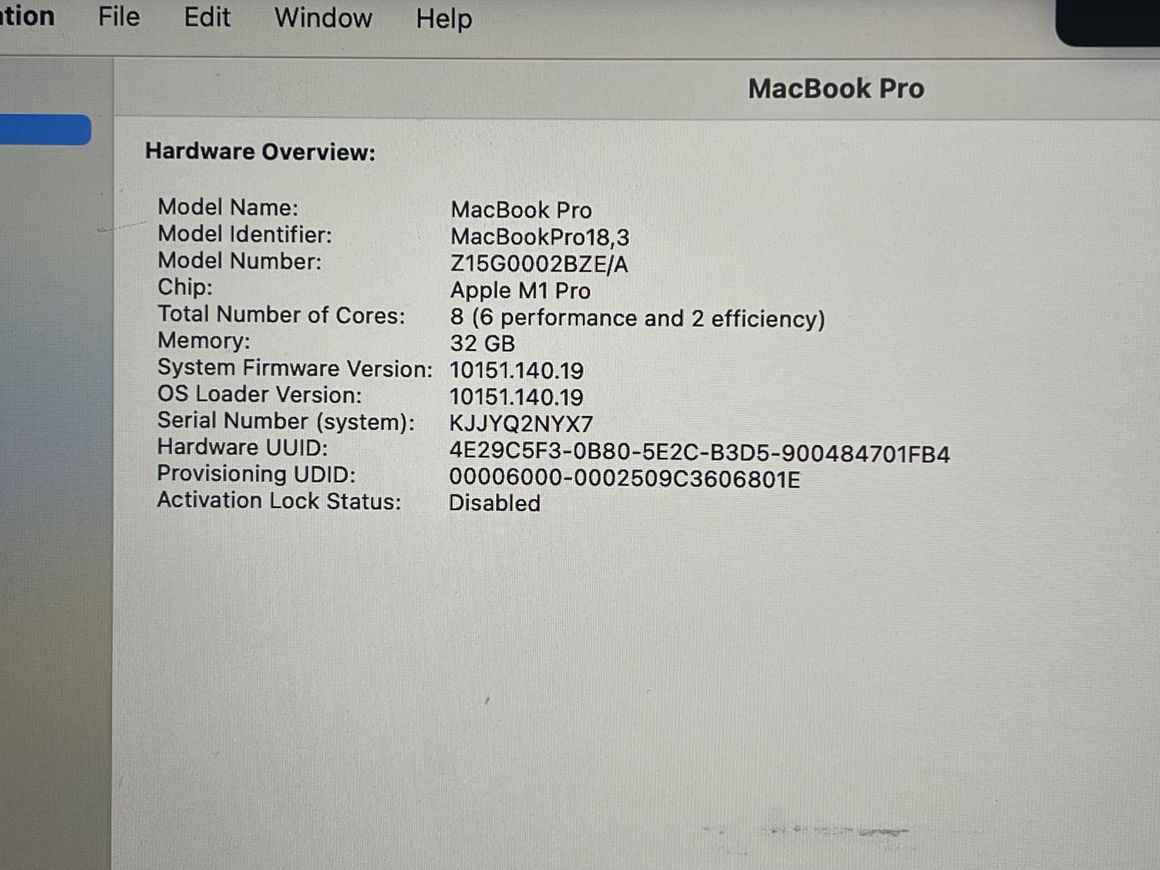 MacBook Pro 14'' M1  32GB RAM 512GB SSD