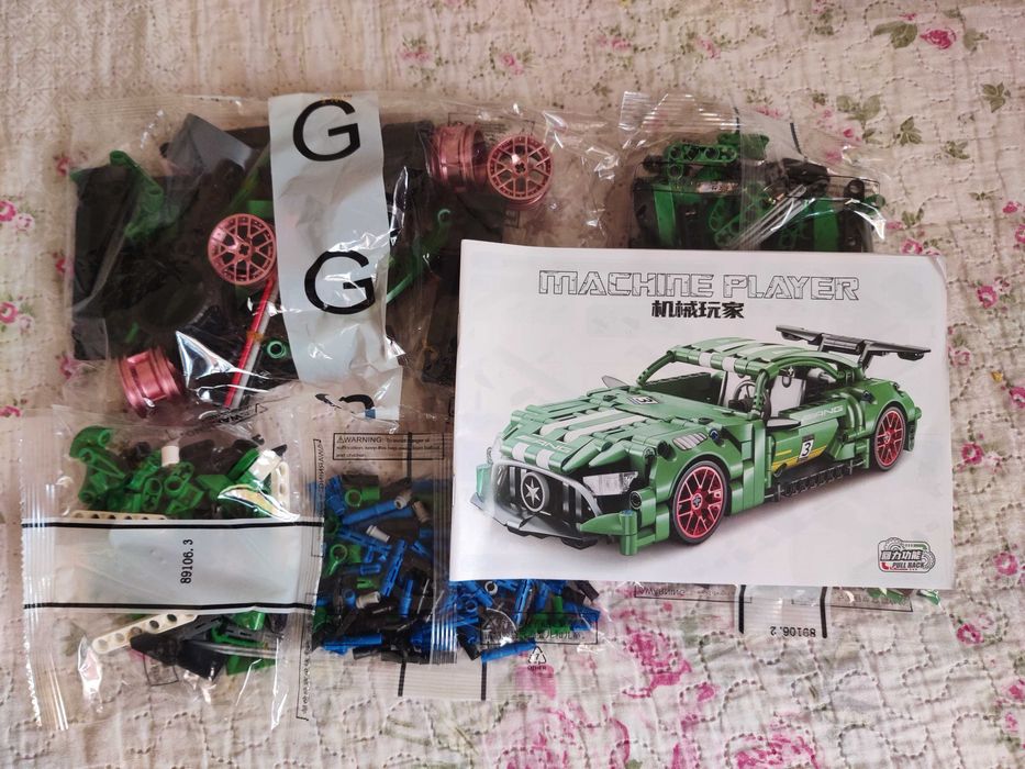 Joc construit SuperCar Pull Back cu 456 piese ToylinX compatibil lego