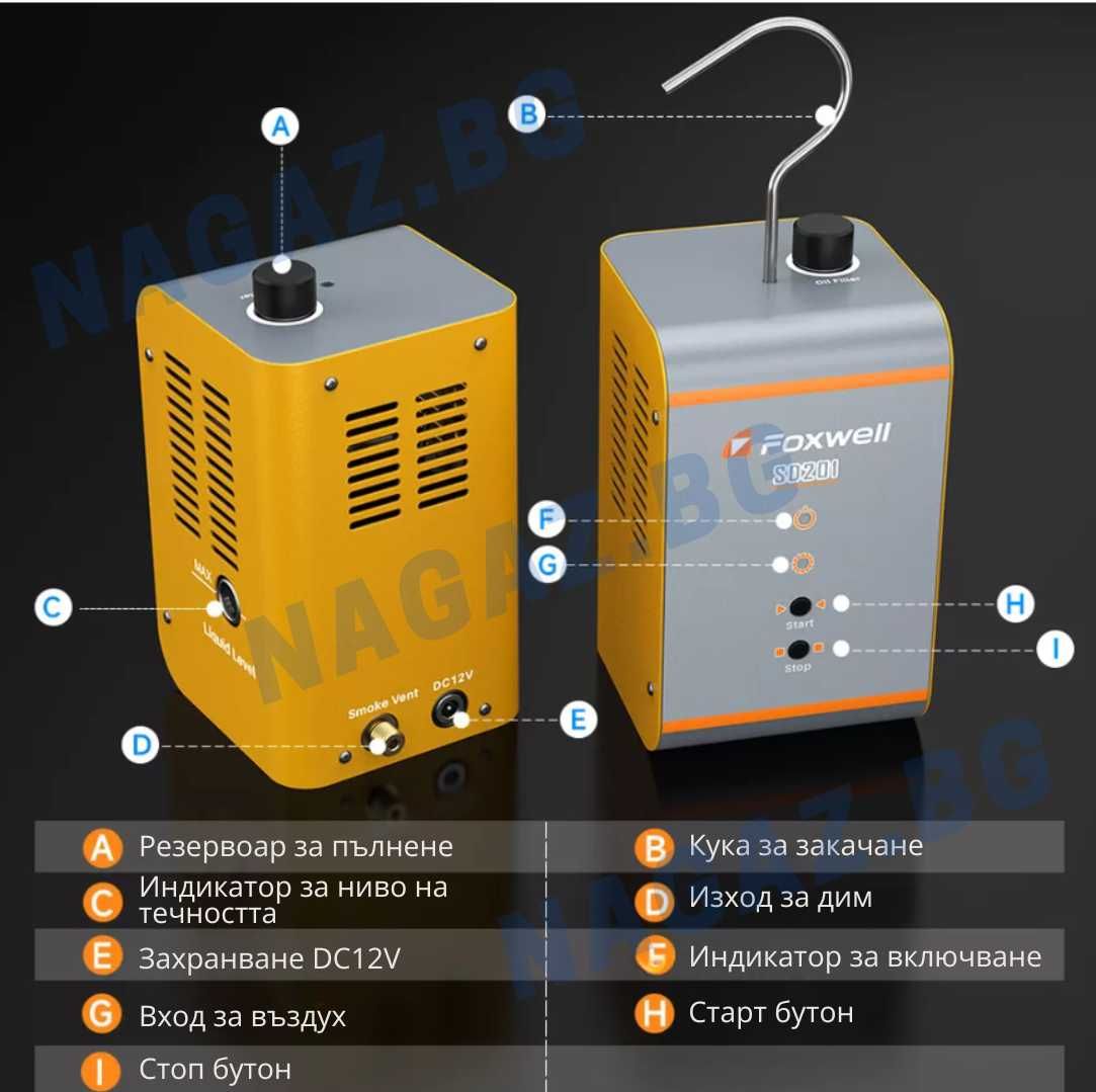 Машина за пушек/Димогенератор FOXWELL SD201/Автотестер/Диагностика