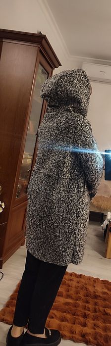 Palton Midi gri, Inchidere Cu Nasturi, one size