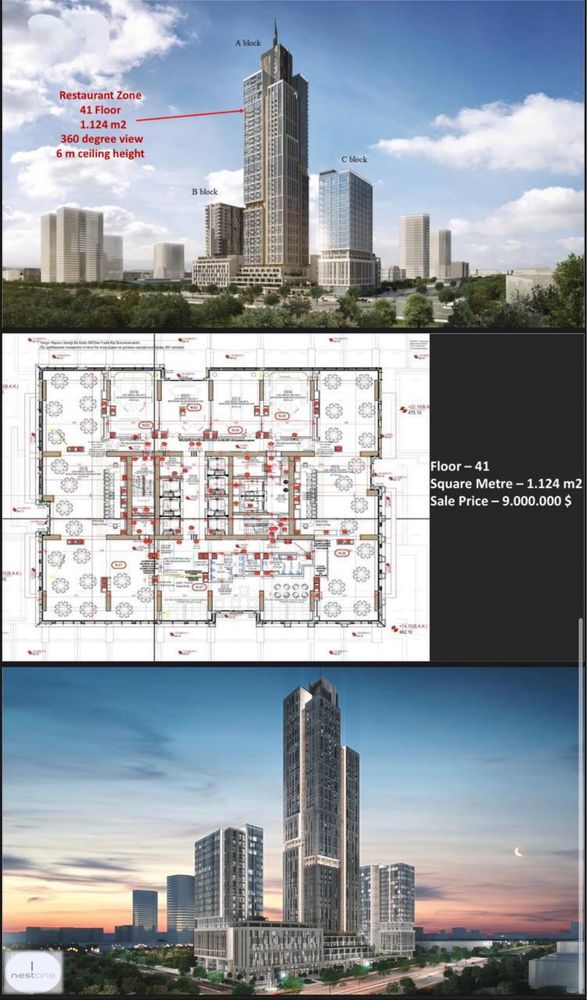 Tashkent City Nest One Коммерческое помещение на 41 этаже, 1 124м2