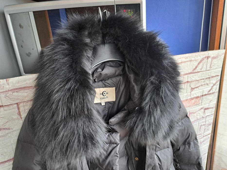 дамско яке,зимно,дълго пухено,шуба гъши пух, Cerruti 1881,лисица