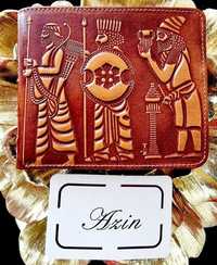 CADOU original portofel manufactura piele AZIN tematica Egiptul Antic