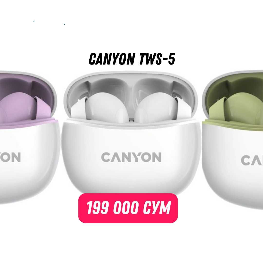 Новые беспроводные наушники Canyon TWS-5, вкладыши — гарантия 1 год