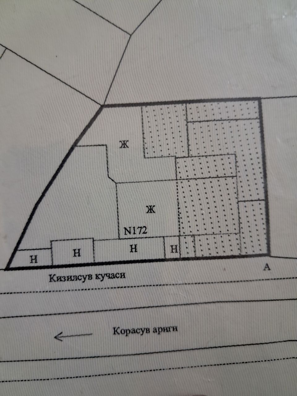 Улица Кизилсув Карасу-6 возле речки продаётся участок 6,5 соток два до