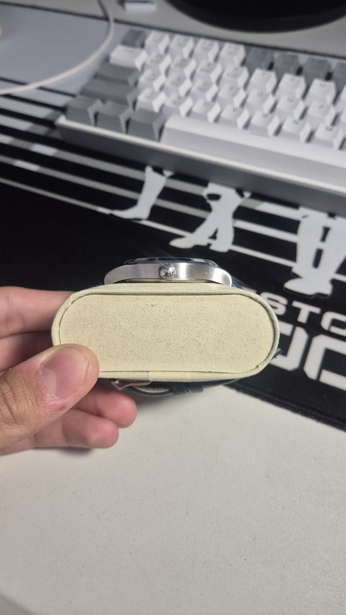 Ceas Boss curea de piele - cadran albastru