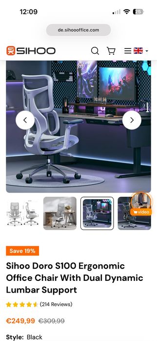 Продавам чисто нов стол Sihoo S100 – 400 лв.