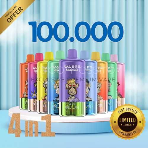 Vape Waspe 100.000 – 4 Arome Suculente, Shadow Display ,Durată Lungă
