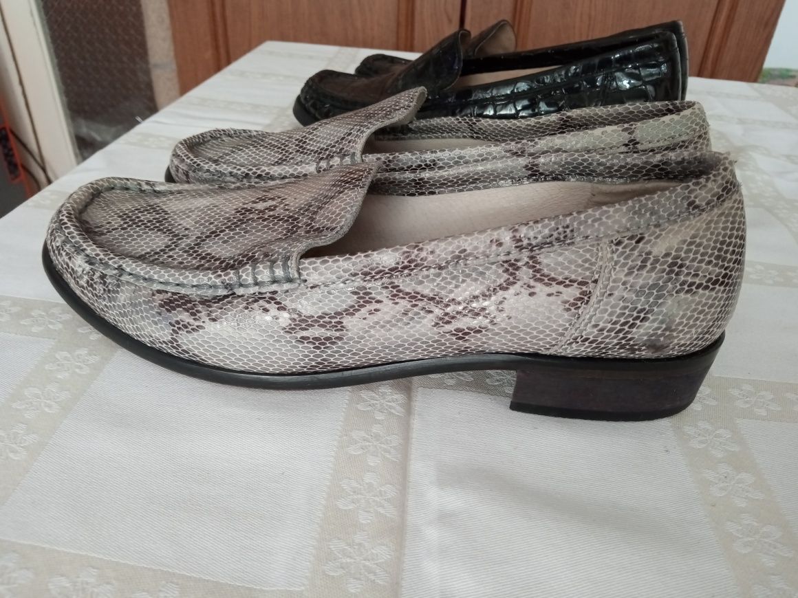 2 perechi pantofi/mocasini ARA piele naturală mărimea 39