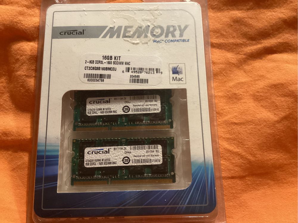 Kit memorie Crucial for Mac 2x8Gb ddr3 12800 si altele