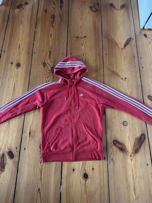 Adidas 3 ленти суичер червено