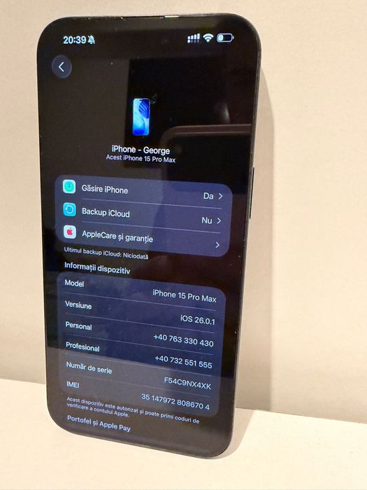 Iphone 15 pro max 256gb - ca nou