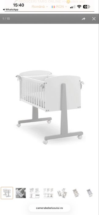 Patut co-sleeper Ninna Alb & Gri
