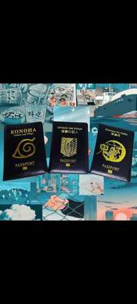Обложки для паспорта Наруто, Атака титанов, Клинок .