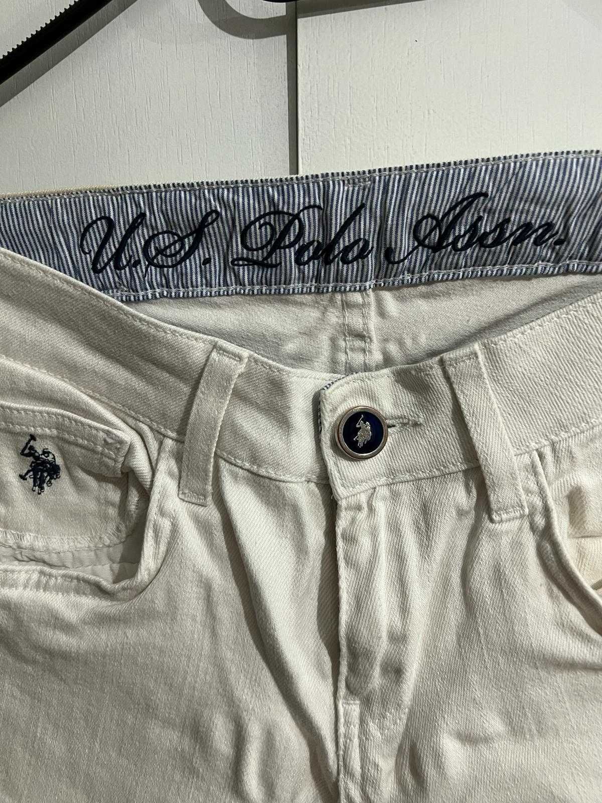 Blugi jeans drepti regular albi dama US Polo ASSN marimea 26 S