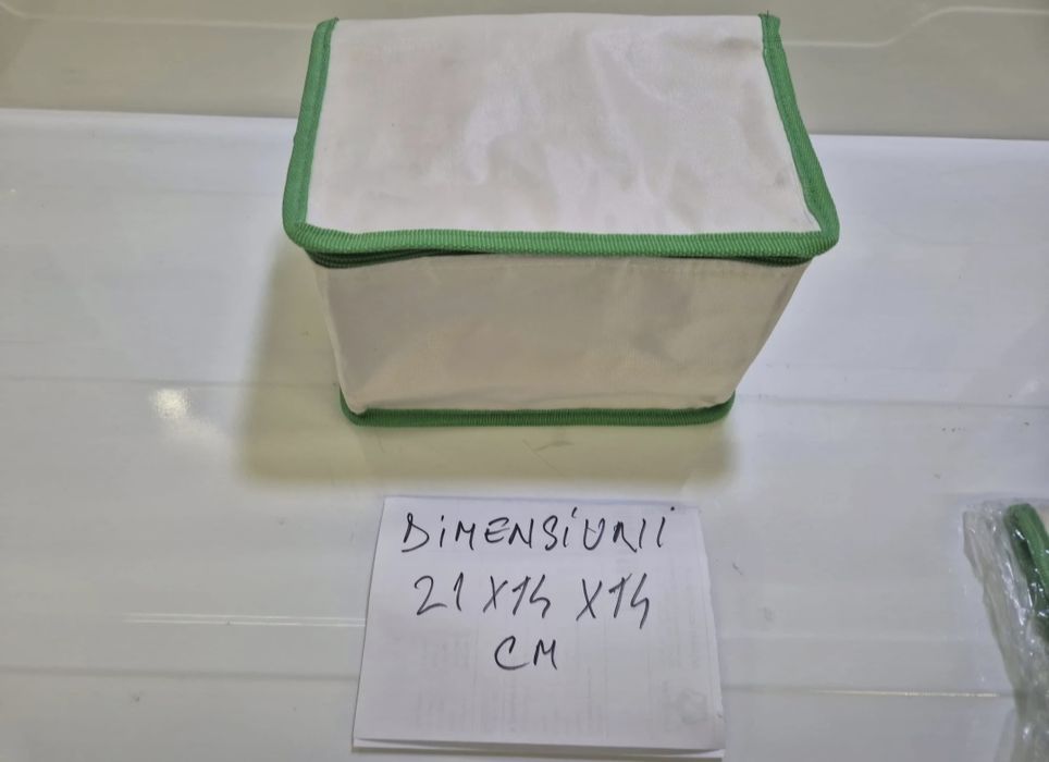 Geanta termoizolanta alb verde 21 x 14 x 14 cm , 3 bucati , noi ,